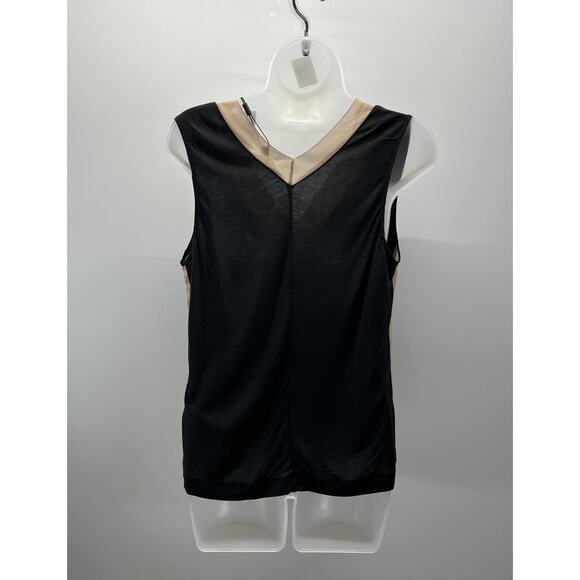 Reiss Silk Front Colorblock Vest In Nude/black Size Small Nordstrom Msrp 160$ - Picture 5 of 9